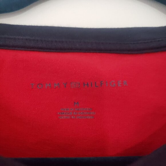 Tommy Hilfiger Womens Red Shirt Dress Size M Logo Tape Y2K Sporty Casual Preppy - Picture 6 of 6